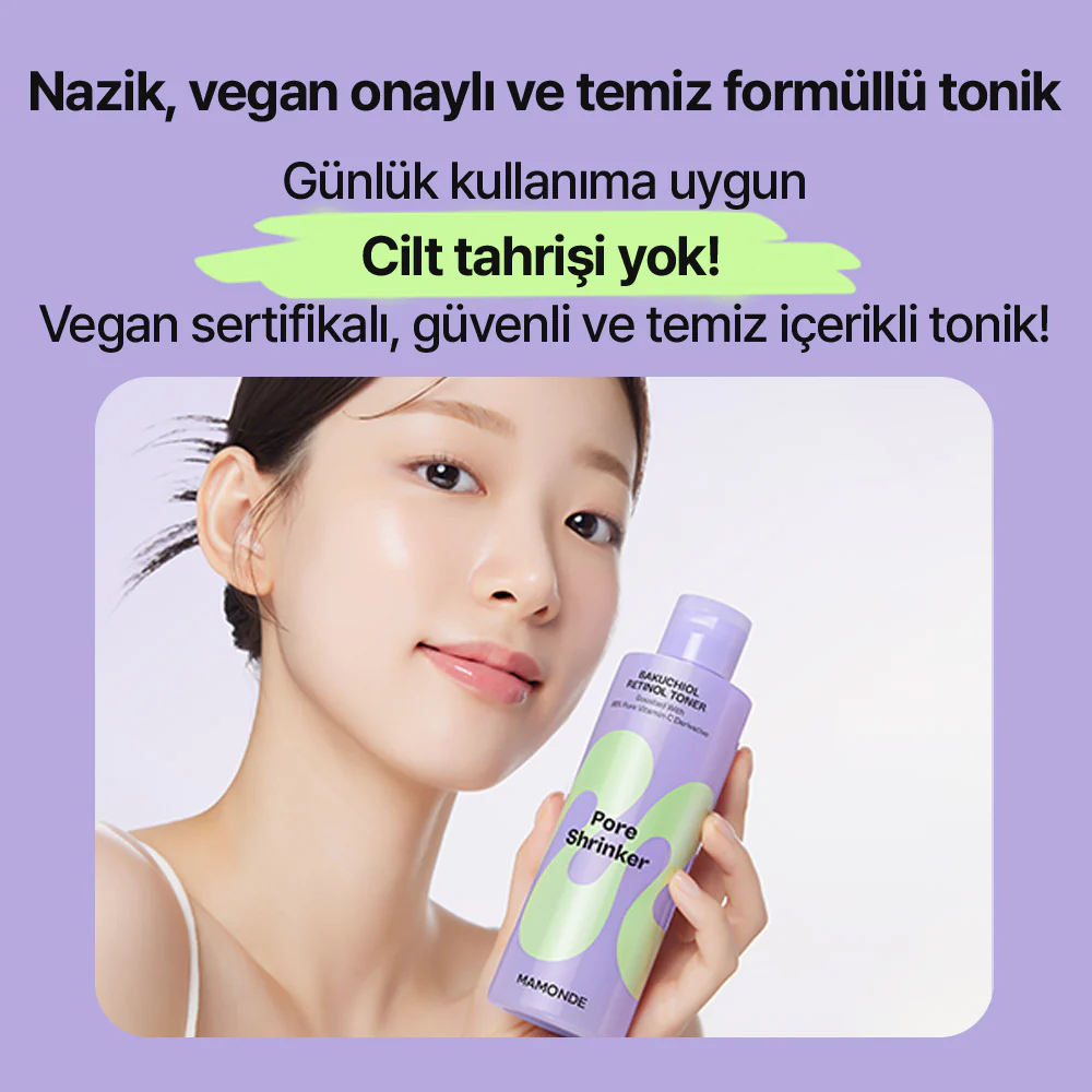 Mamonde - Pore Shrinker Bakuchiol Retinol Toner (Geniş Gözenek Önleyici ve Esneklik Koruyucu Retinollü Tonik) 200ml - Image 9