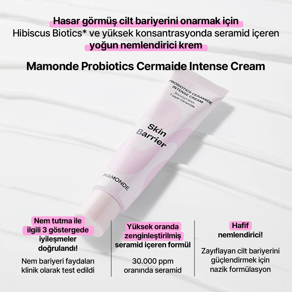 Mamonde - Probiotics Ceramide Intense Cream (Bariyer Koruyucu Nemlendirici Seramidli Krem) 60ml - Image 3