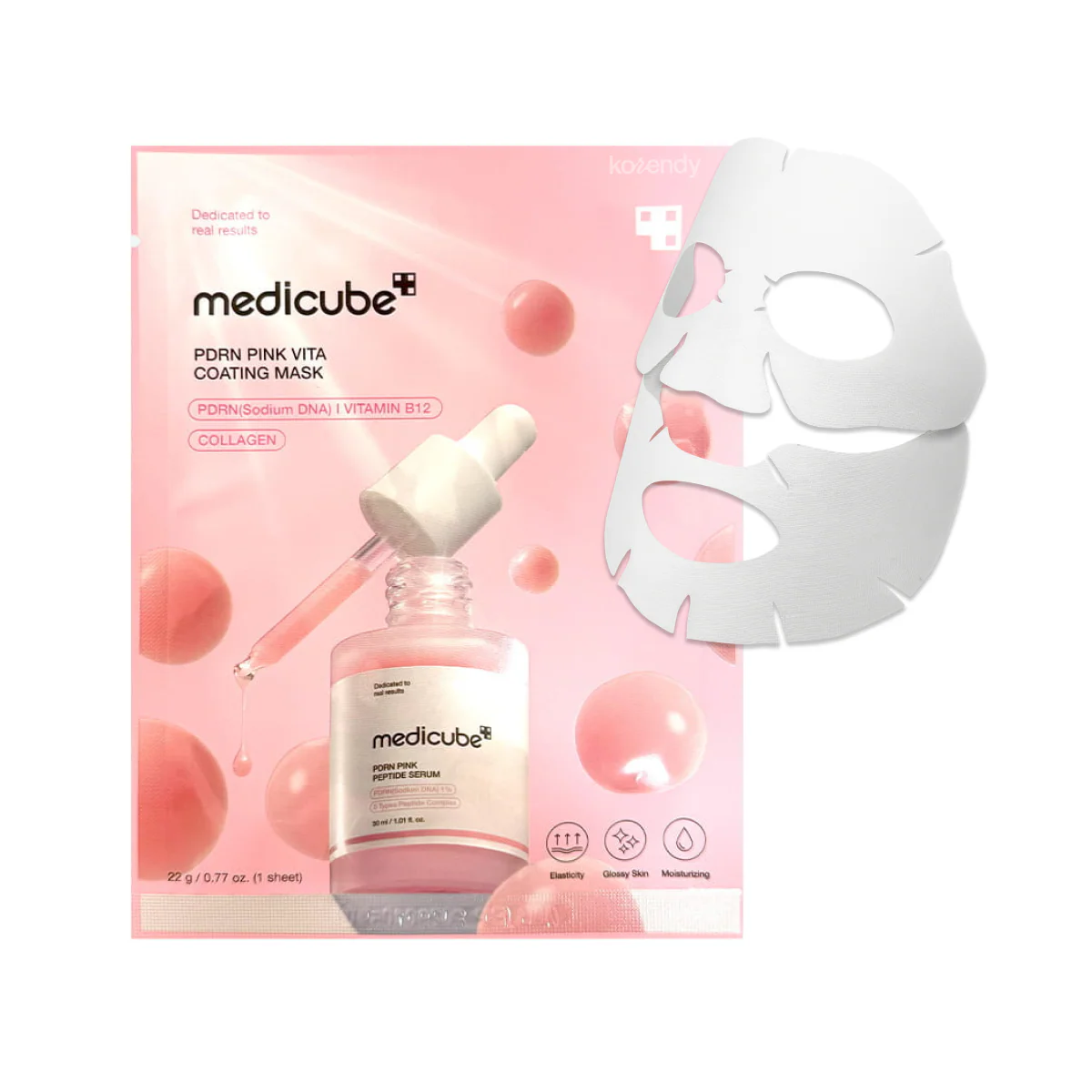 Medicube - PDRN Pink Vita Coating Mask (Nemlendirici ve Besleyici Somon PDRN ve Pembe B12 Vitaminli Kağıt Maske) 22g