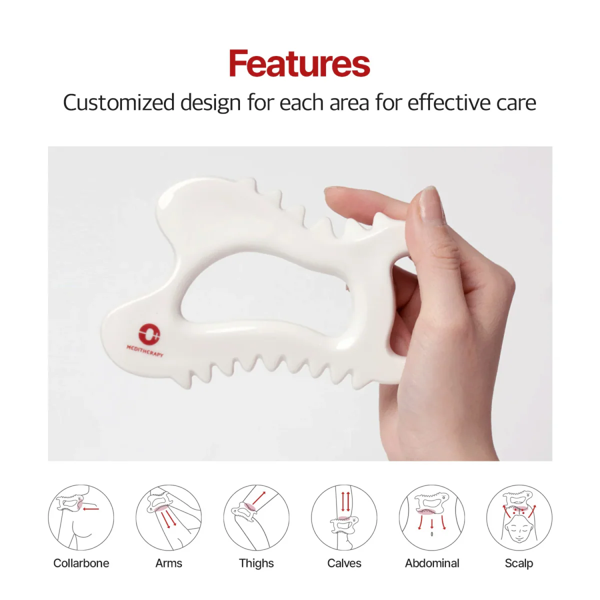 Meditherapy - Soksal Gua Sha (Lenf Drenajını Destekleyen ve Selülit Görünümünü Engelleyen %100 Seramik Gua Sha) - Image 3