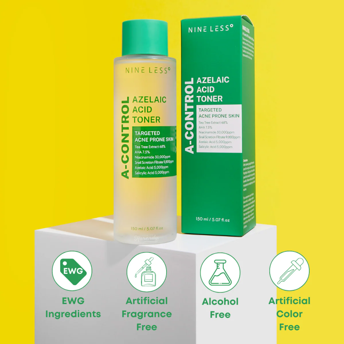 Nineless - A Control Azelaic Acid Toner (Geniş Gözenek Siyah & Beyaz Nokta Pürüz Karşıtı AHA Tonik) 150ml