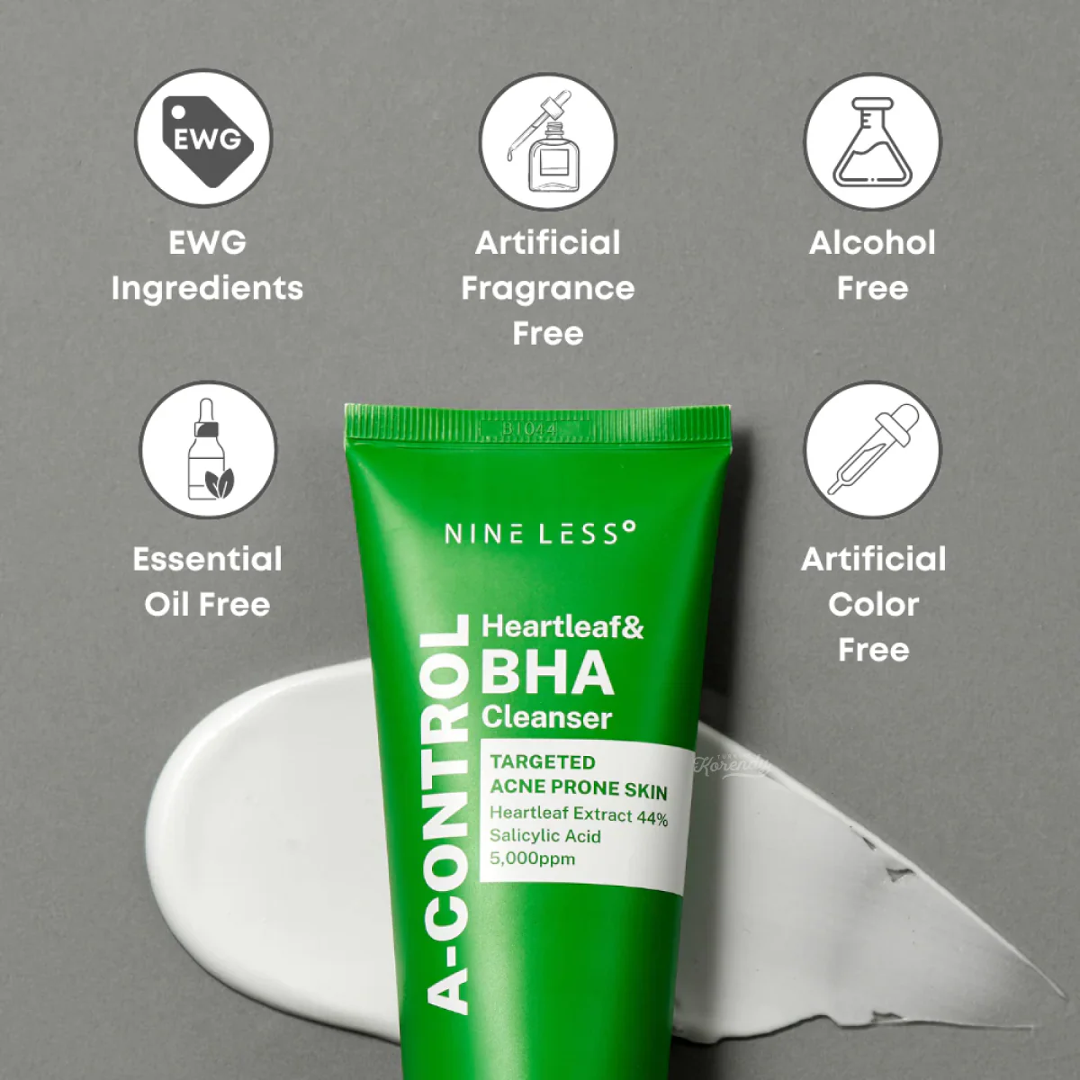 Nineless - A Control Heartleaf & BHA Cleanser (Gözenek ve Aşırı Sebum Karşıtı Kalp Yapraklı Temizleyici) 120ml - Image 3