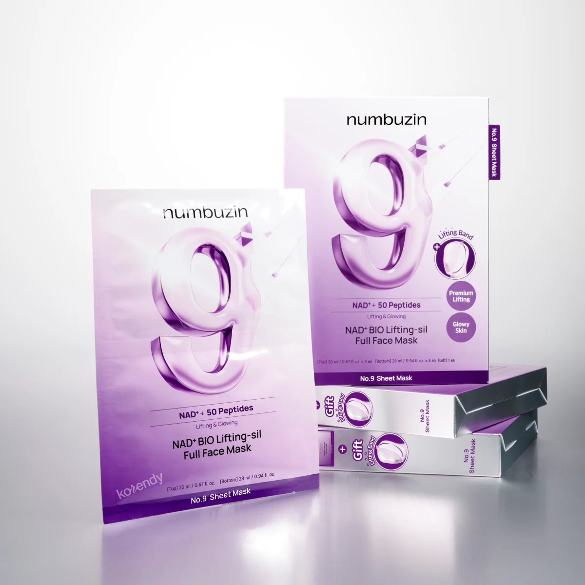 Numbuzin - No.9 NAD Bio Lifting-sil Full Face Pack Sheet (Yüz Hatlarını Yukarı Taşıyan Lifting Etkili NAD+ 50 Peptitli Üç Aşamalı Maske) 4lü - Image 3