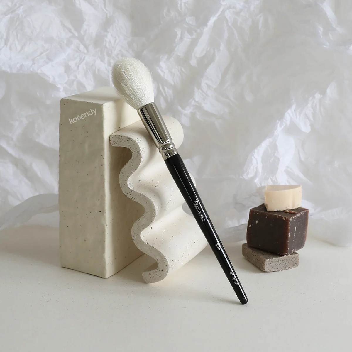 Piccasso - 806 Highlighter Brush (Doğal Keçi Kıllı, Hassas Uçlu Aydınlatıcı & Allık Fırçası) - Image 3