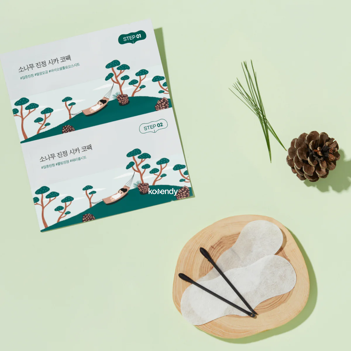 Round Lab - Pine Calming Cica Nose Pack (Siyah Nokta ve Gözenek Görünümü Engelleyici, LHA/PHA ve Cadı Fındığı İçerikli 2 Aşamalı Burun Maskesi) 5li - Image 2