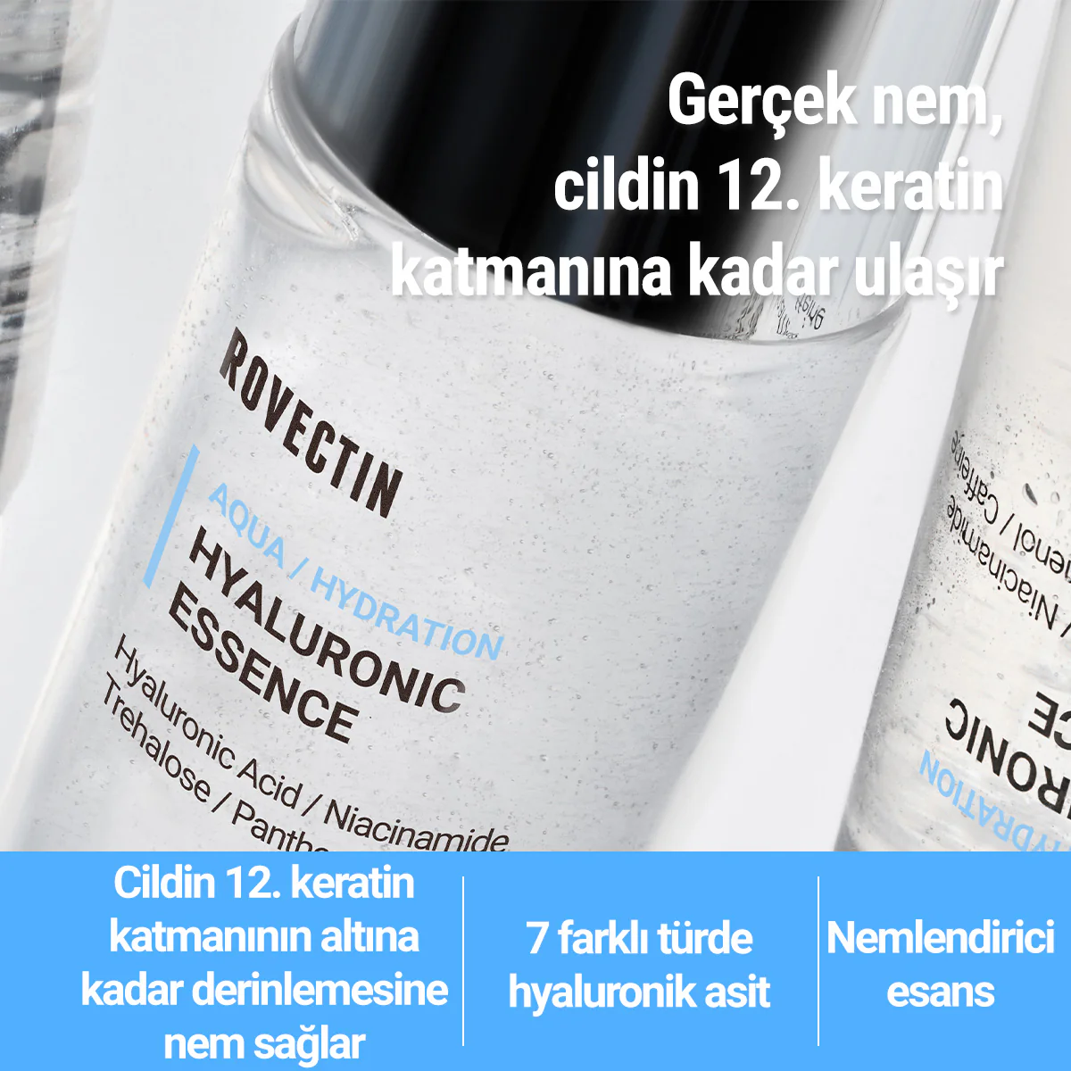 Rovectin - Aqua Hyaluronic Essence (7 Farklı Hyaluronik Asitli Papaya Enzimli Pantenollü Nem Bariyeri Esansı) (%30 İndirimli) - Image 4