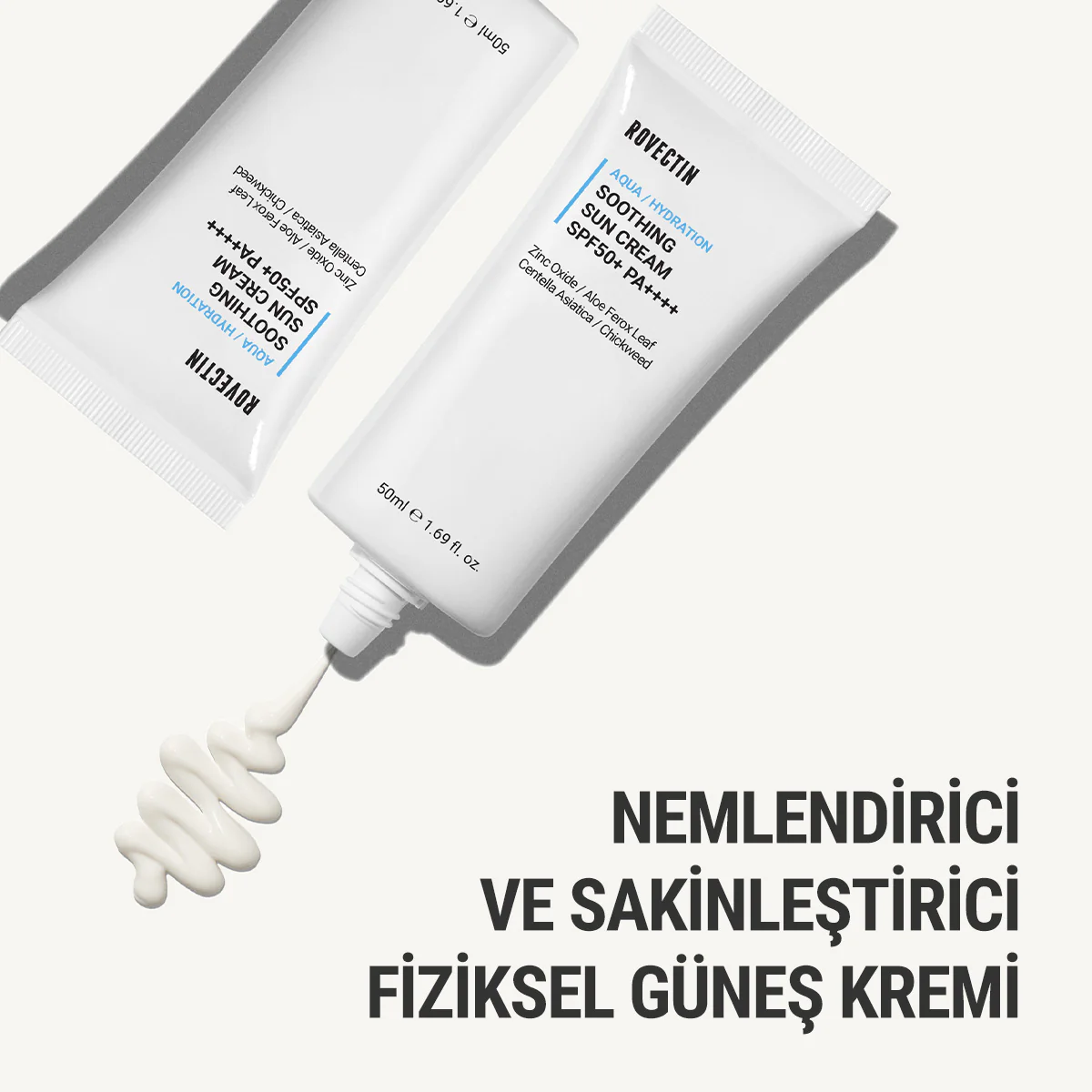 Rovectin - Aqua Soothing Sun Cream SPF50+ PA++++ 50ml (%100 Fiziksel Filtreli Güneş Kremi) 50ml (%30 İndirimli) - Image 4