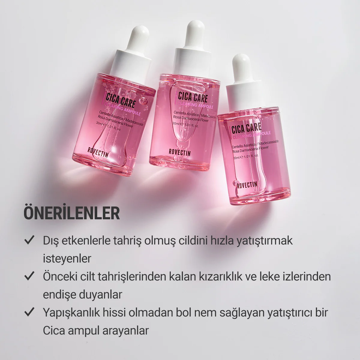 Rovectin - Cica Care Clearing Ampoule (Kızarıklık ve Leke Önleyici Stres Karşıtı Cica Ampulü) 30ml (%30 İndirimli) - Image 4