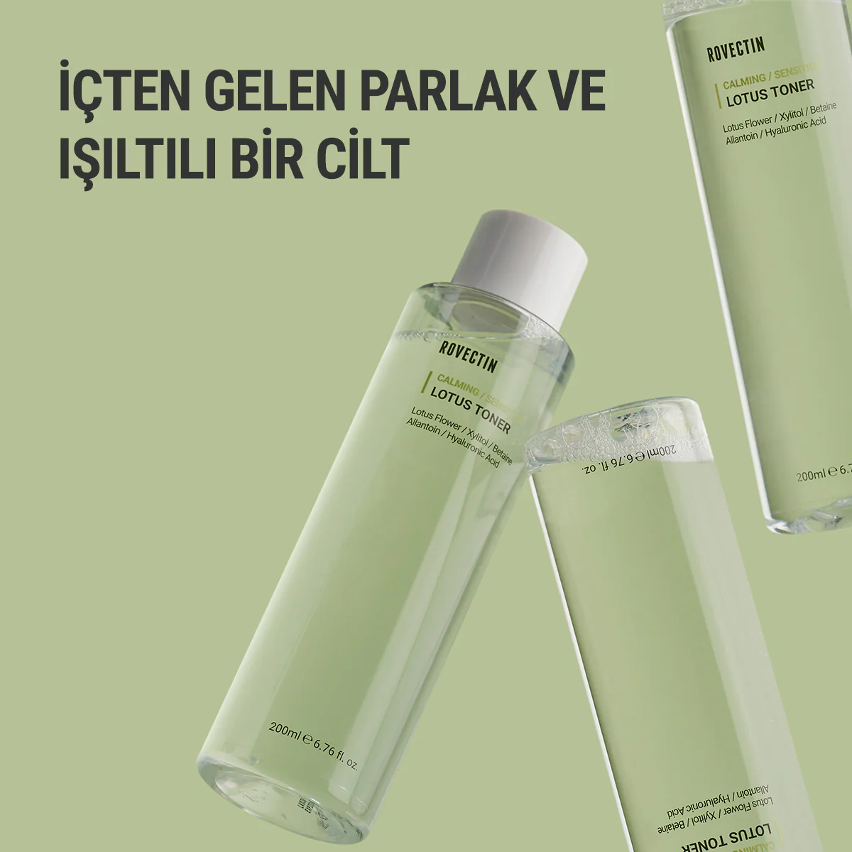 Rovectin - Calming Lotus Toner 200ml (Hyaluronik Asit Lotuslu Nemlendiren Tonik) 200ml (%30 İndirimli) - Image 4