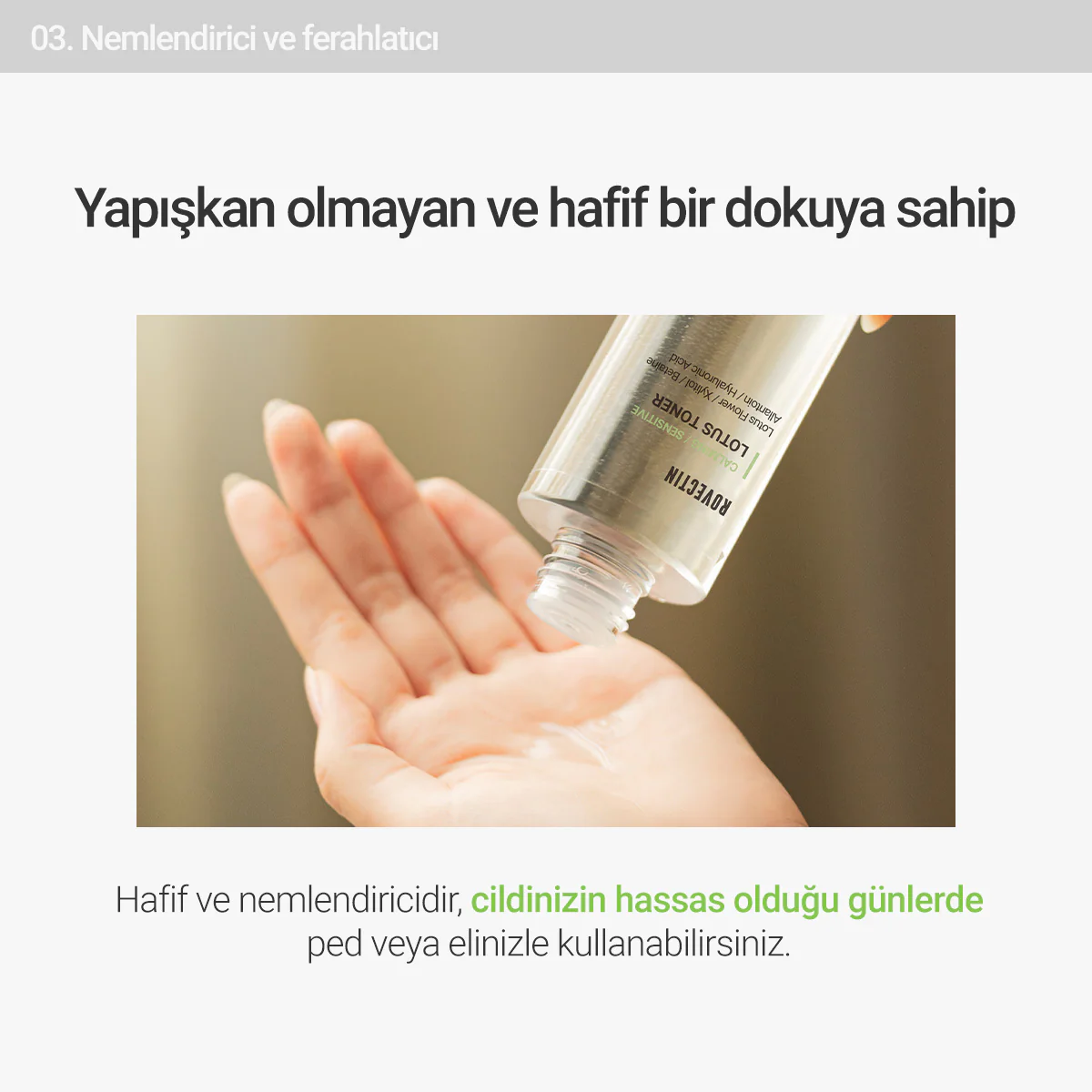 Rovectin - Calming Lotus Toner 200ml (Hyaluronik Asit Lotuslu Nemlendiren Tonik) 200ml (%30 İndirimli) - Image 7