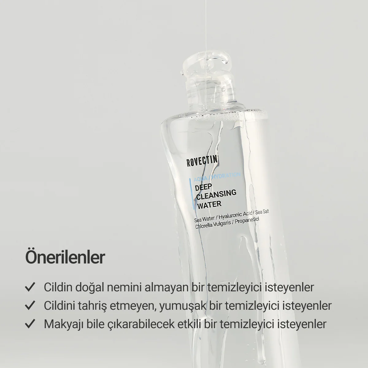 Rovectin - Aqua Deep Cleansing Water (Hyaluronik Asit ve Deniz Sulu Kurutmayan Misel Suyu) 400ml (%30 İndirimli) - Image 3