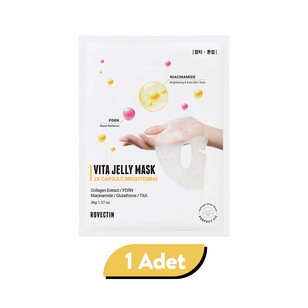 Rovectin - Vita Jelly Mask 2X Capsule Brightening (Parlatıcı Centella PDRN ve C Vitamini Kapsüllü Hidrojel Maske) - Image 4