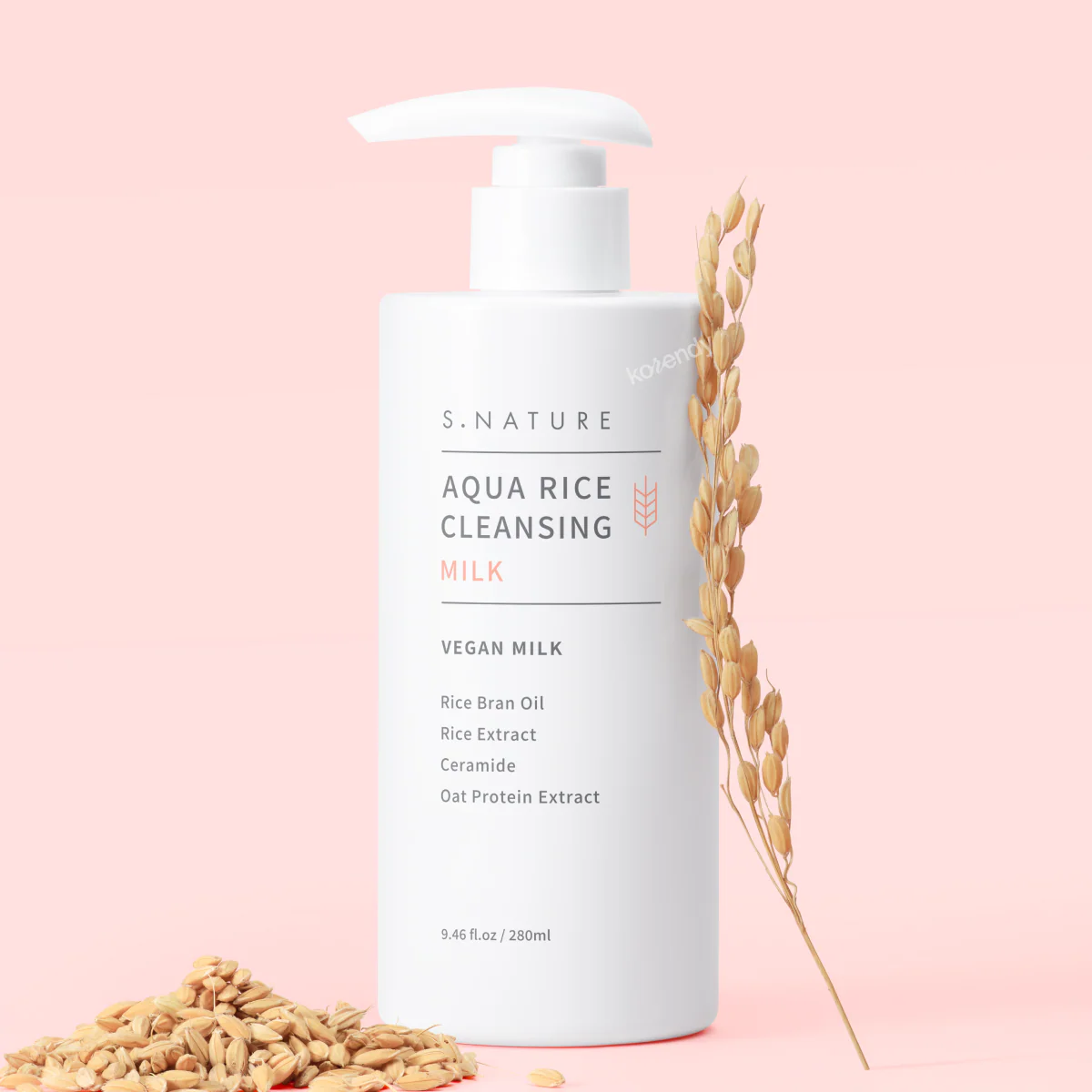 S.NATURE - Aqua Rice Cleansing Milk (Nemlendirici ve Besleyici Pirinç Özü ve Seramidli Temizleme Sütü) 280ml (%25 İndirimli) - Image 3