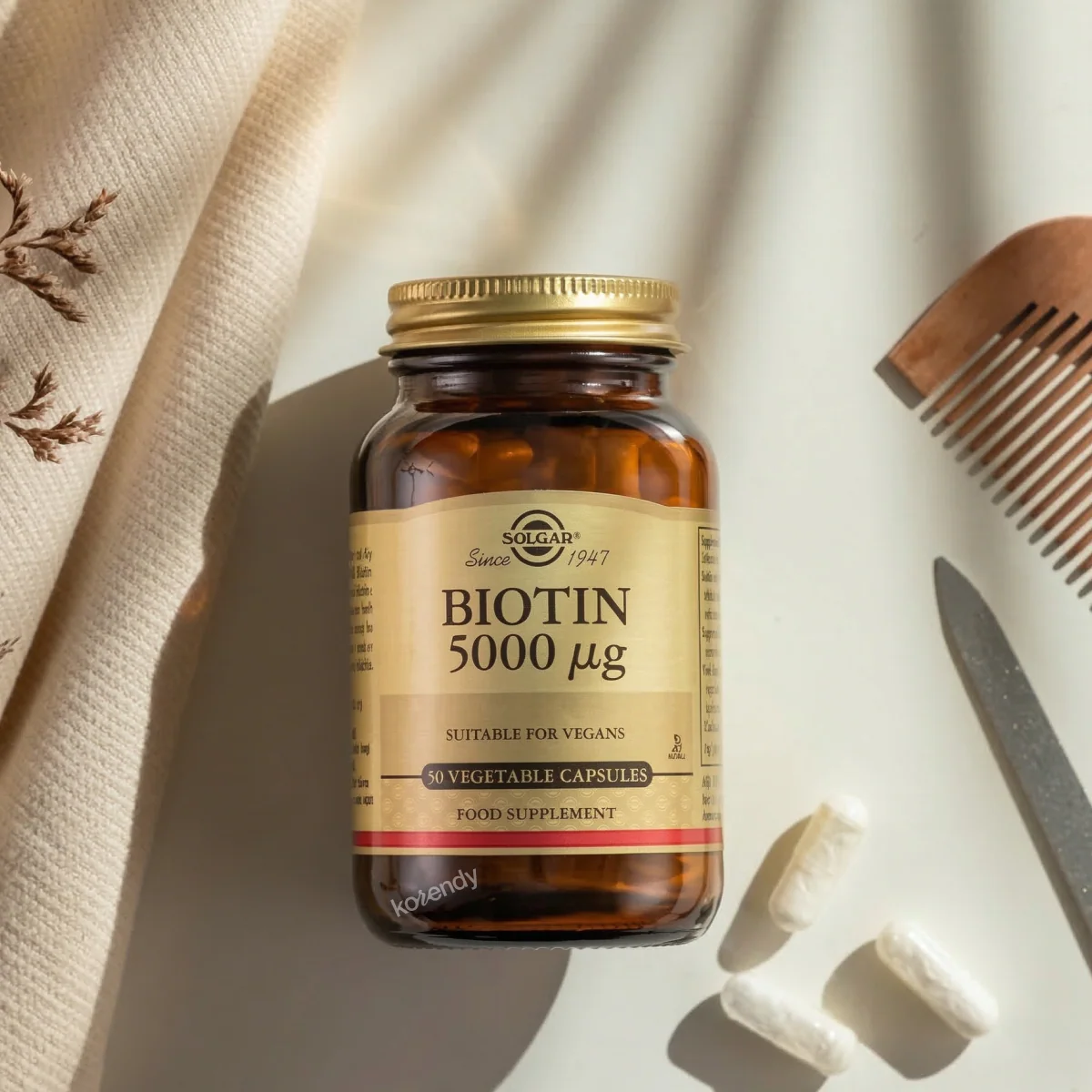 Solgar - Biotin 5000 Mg 50 Kapsül (Biotin İçeren Kapsül Gıda Takviyesi) - Image 2