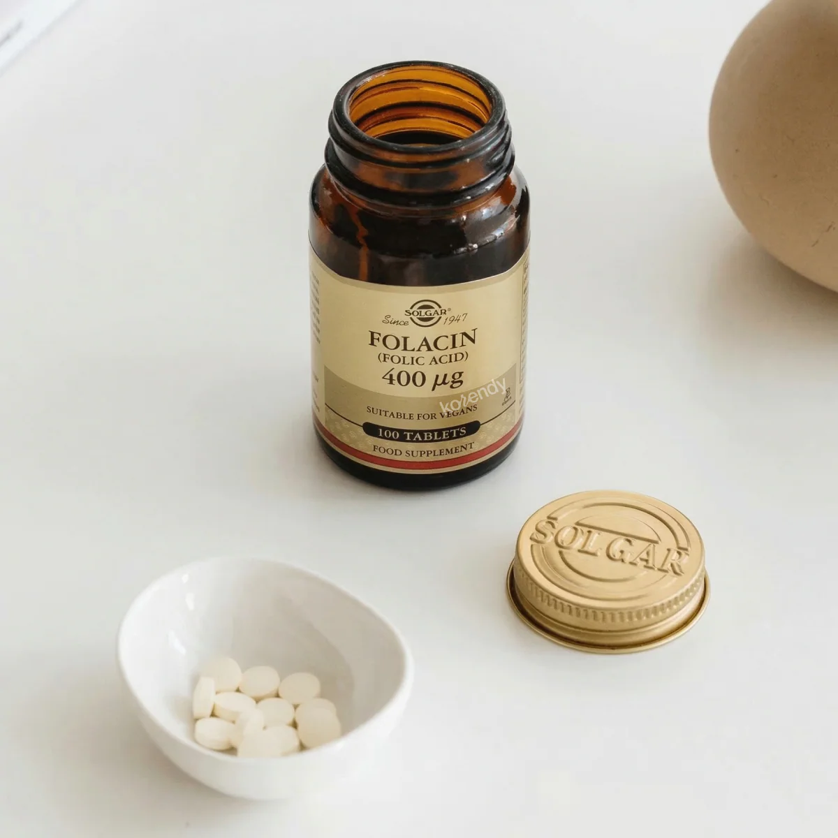 Solgar - Folic Acid (Folacin) 400 Mcg 100 Tablet (Folik Asit İçeren Tablet Gıda Takviyesi) - Image 2