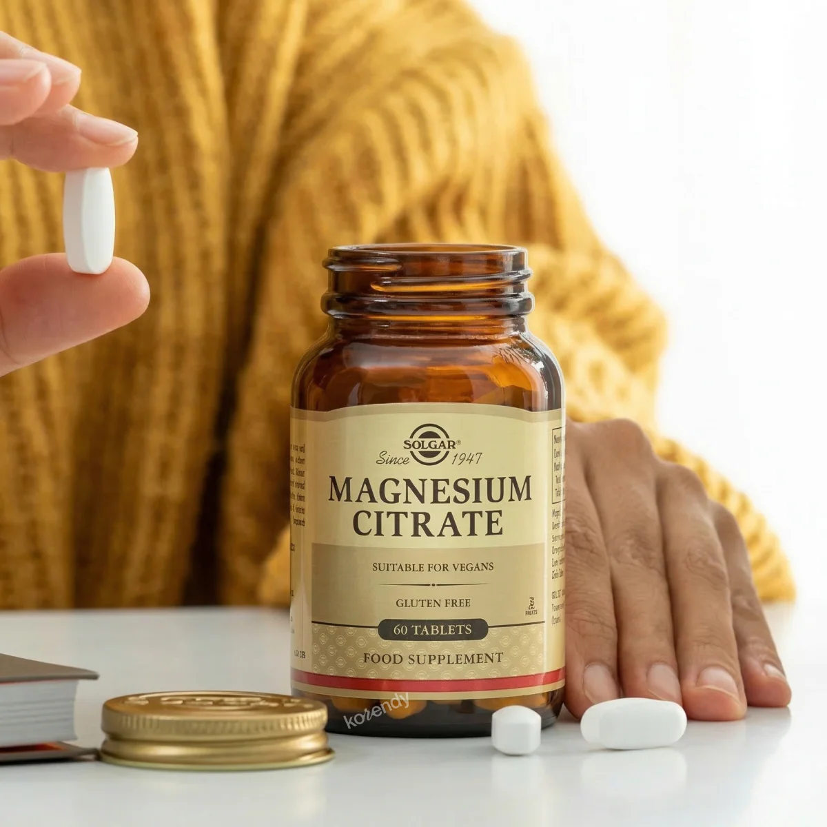 Solgar - Magnesium Citrate 60 Tablet (Magnezyum Sitrat İçeren Tablet Gıda Takviyesi) - Image 2