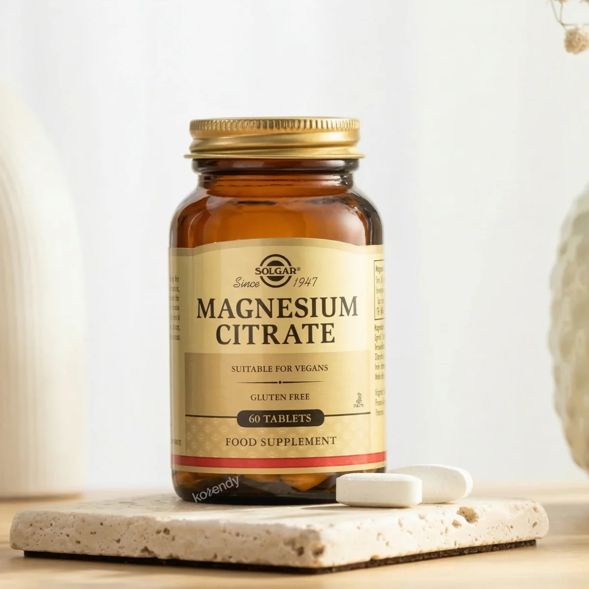 Solgar - Magnesium Citrate 60 Tablet (Magnezyum Sitrat İçeren Tablet Gıda Takviyesi) - Image 3