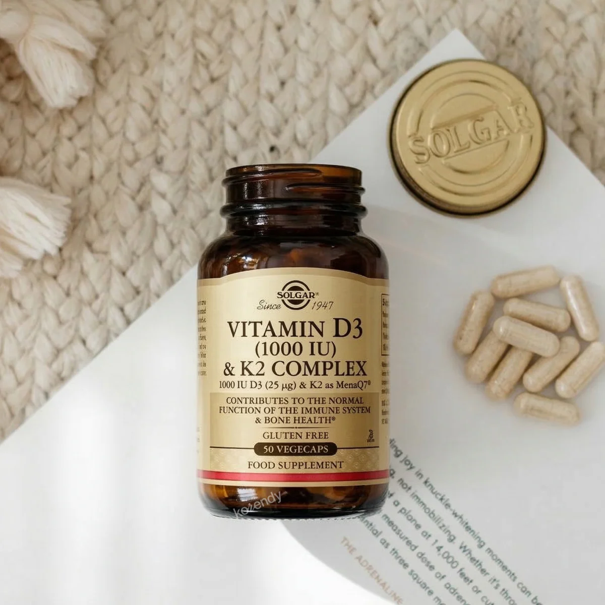 Solgar - Vitamin D3 1000 IU 100 Kapsül (D3 Vitamini İçeren Yumuşak Jelatin Kapsül GıdaTakviyesi) - Image 3