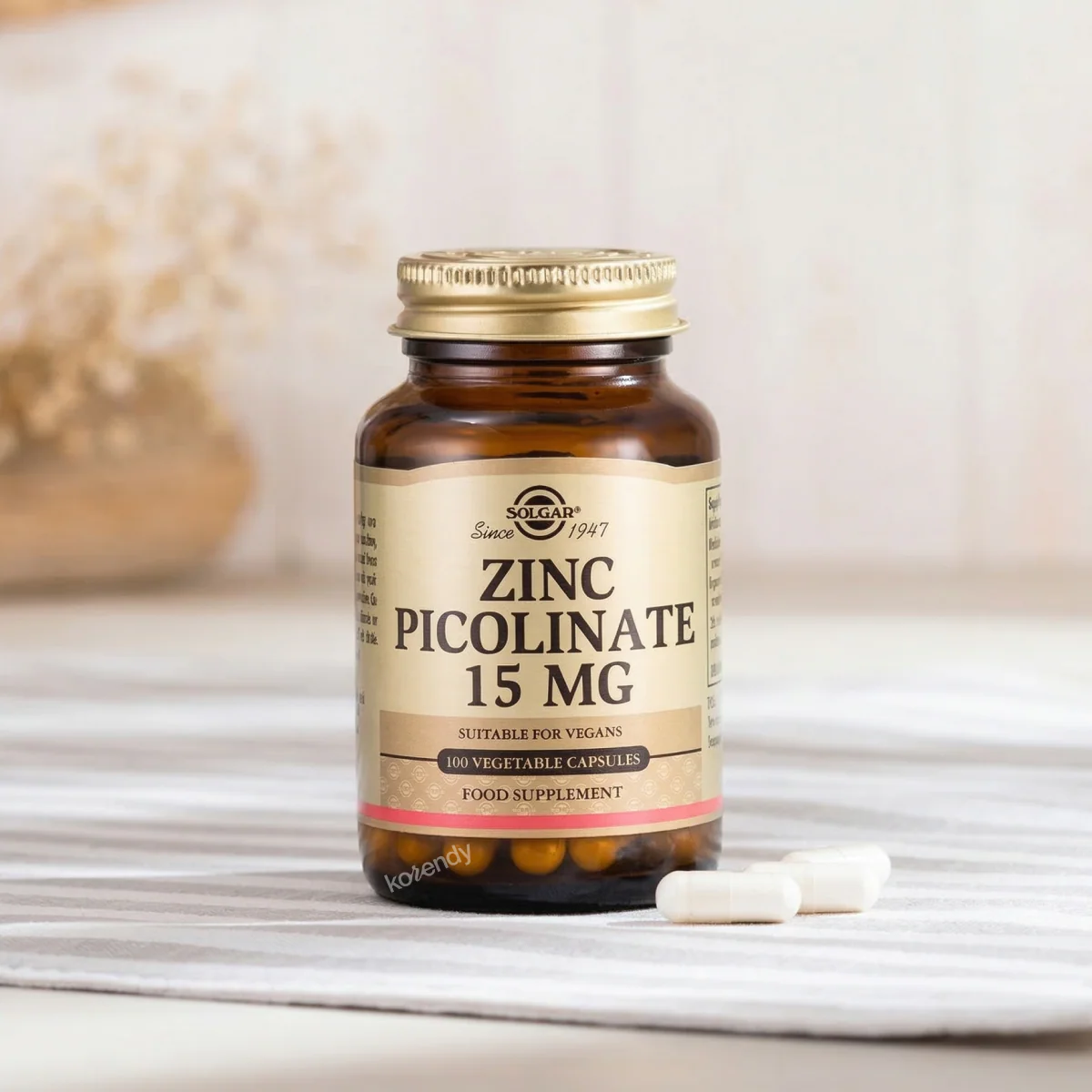 Solgar - Zinc Picolinate 15mg 100 Kapsül (Çinko Pikolinat İçeren Kapsül Gıda Takviyesi) - Image 3
