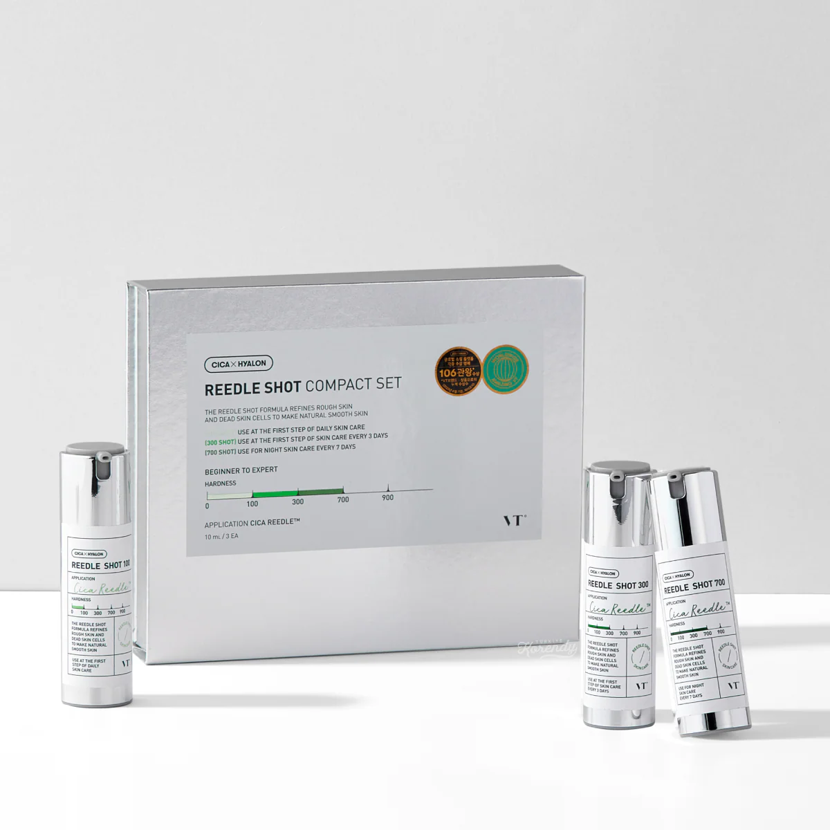 VT Cosmetics - Cica Reedle Shot Compact SET (Nemlendirici ve Besleyici Cica İçerikli Mikro Bakım Ampul Seti) 3x10ml - Image 3
