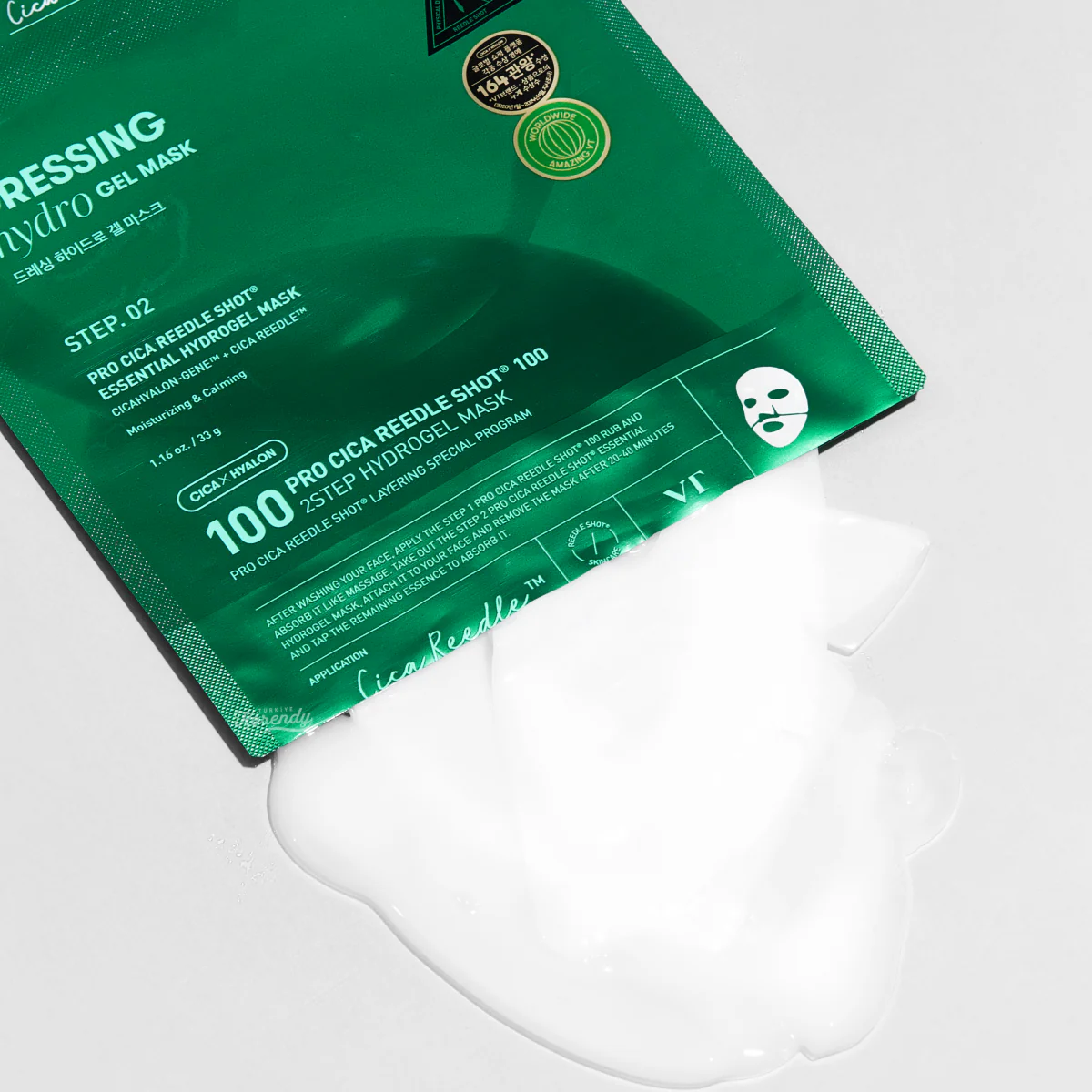 VT Cosmetics - Pro Cica Reedle Shot 2STEP Hydrogel Mask (2 Adımda Mikro Bakımlı Cica Özlü Hidrojel Maske) 1.5g + 33g - Image 2