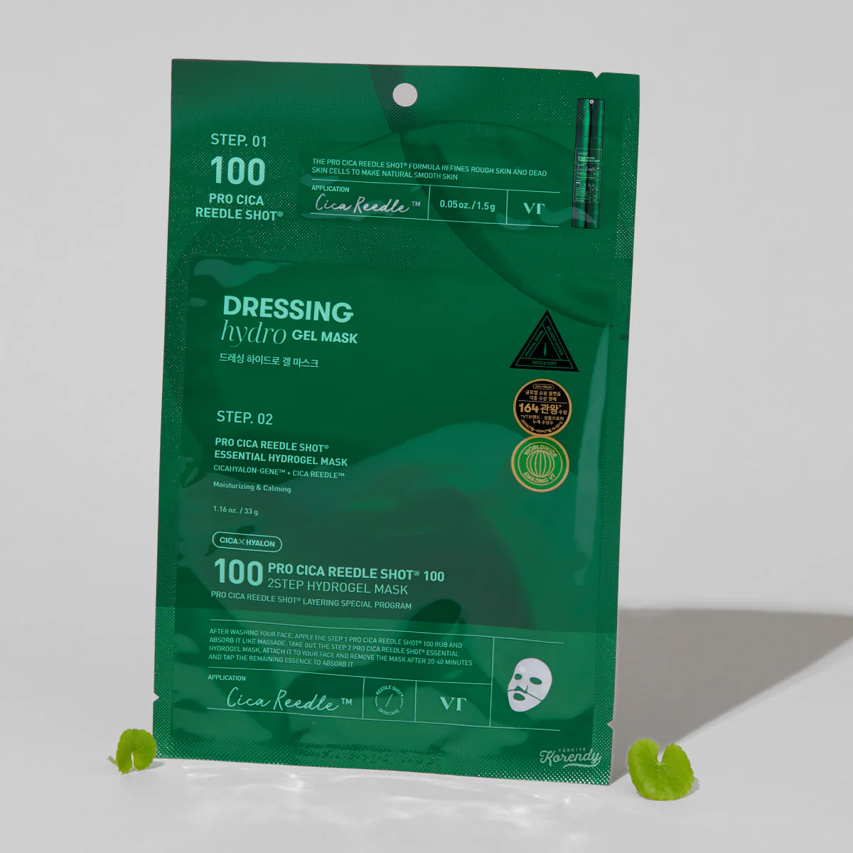 VT Cosmetics - Pro Cica Reedle Shot 2STEP Hydrogel Mask (2 Adımda Mikro Bakımlı Cica Özlü Hidrojel Maske) 1.5g + 33g - Image 3